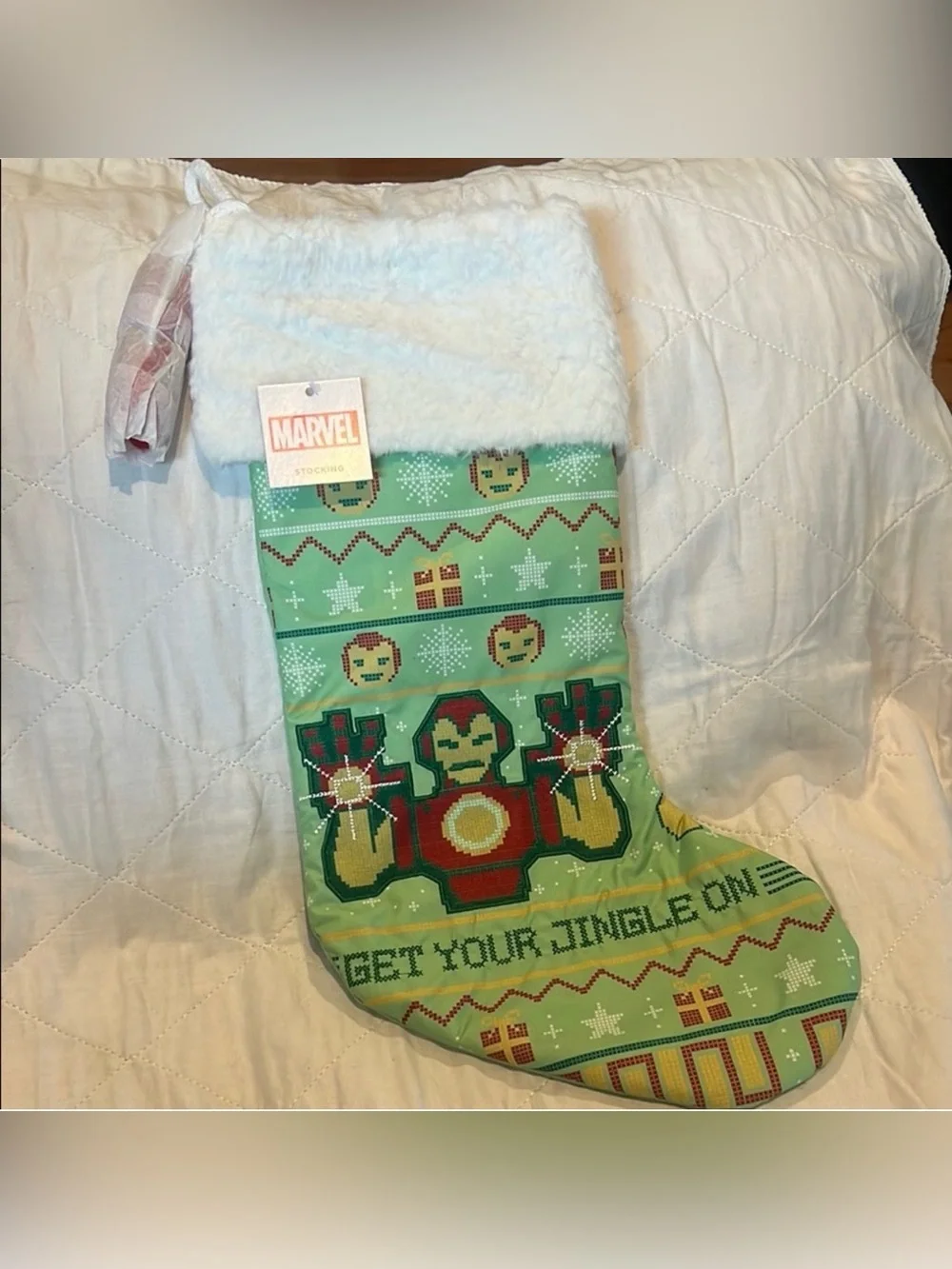 Marvel Iron Man St Nicholas Square Christmas Stocking NWT